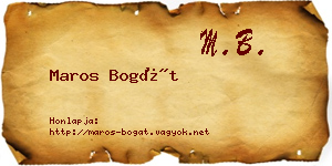 Maros Bogát névjegykártya